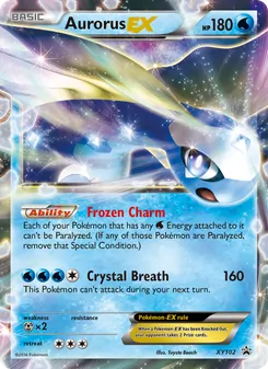 Aurorus EX — XY Black Star Promos #XY102, 2013. Illustrated by Toyste Beach.