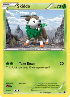 Skiddo — XY Black Star Promos #XY11, 2013. Illustrated by 5ban Graphics.