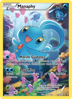 Manaphy — XY Black Star Promos #XY113, 2013. Illustrated by Hitoshi Ariga.