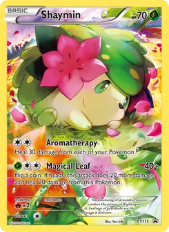 Shaymin — XY Black Star Promos #XY115, 2013. Illustrated by You Iribi.