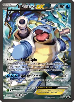 Blastoise EX — XY Black Star Promos #XY122, 2013. Illustrated by kawayoo.