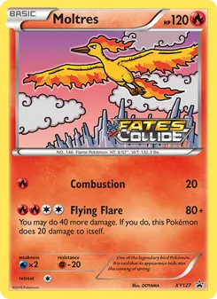 Moltres — XY Black Star Promos #XY127, 2013. Illustrated by OOYAMA.