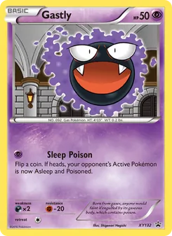 Gastly — XY Black Star Promos #XY132, 2013. Illustrated by Shigenori Negishi.