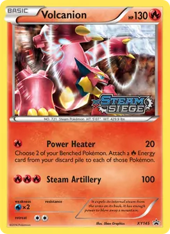 Volcanion — XY Black Star Promos #XY145, 2013. Illustrated by 5ban Graphics.