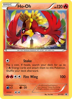 Ho Oh — XY Black Star Promos #XY153, 2013. Illustrated by You Iribi.