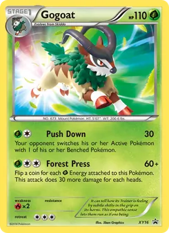 Gogoat — XY Black Star Promos #XY16, 2013. Illustrated by 5ban Graphics.