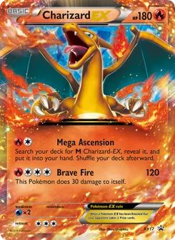 Charizard EX — XY Black Star Promos #XY17, 2013. Illustrated by 5ban Graphics.
