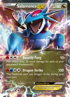 Salamence EX — XY Black Star Promos #XY170, 2013. Illustrated by 5ban Graphics.