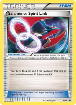 Salamence Spirit Link — XY Black Star Promos #XY172, 2013. Illustrated by 5ban Graphics.