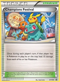 Champions Festival — XY Black Star Promos #XY176, 2013. Illustrated by Naoki Saito.