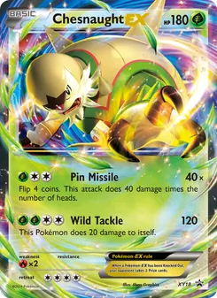 Chesnaught EX — XY Black Star Promos #XY18, 2013. Illustrated by 5ban Graphics.