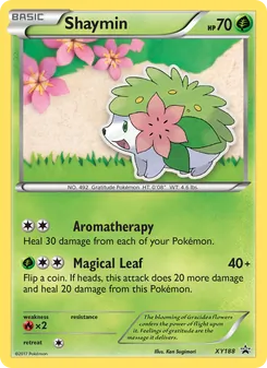 Shaymin — XY Black Star Promos #XY188, 2013. Illustrated by You Iribi.