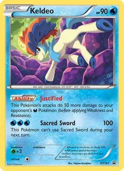Keldeo — XY Black Star Promos #XY191, 2013. Illustrated by Shin Nagasawa.