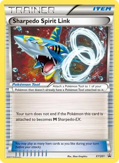 Sharpedo Spirit Link — XY Black Star Promos #XY201, 2013. Illustrated by 5ban Graphics.