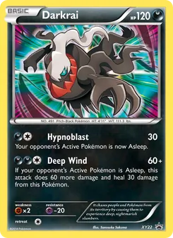 Darkrai — XY Black Star Promos #XY22, 2013. Illustrated by Sanosuke Sakuma.