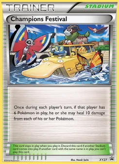 Champions Festival — XY Black Star Promos #XY27, 2013. Illustrated by Naoki Saito.