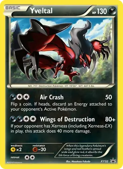 Yveltal — XY Black Star Promos #XY32, 2013. Illustrated by Masakazu Fukuda.