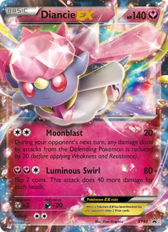 Diancie EX — XY Black Star Promos #XY43, 2013. Illustrated by 5ban Graphics.