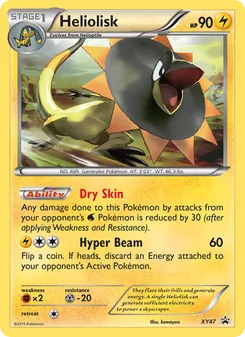 Heliolisk — XY Black Star Promos #XY47, 2013. Illustrated by kawayoo.