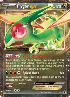 Flygon EX — XY Black Star Promos #XY61, 2013. Illustrated by Toyste Beach.