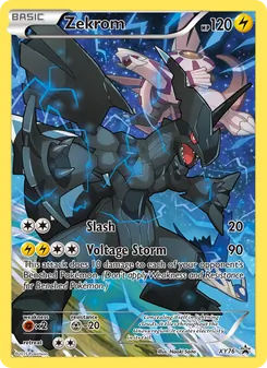 Zekrom — XY Black Star Promos #XY76, 2013. Illustrated by Naoki Saito.