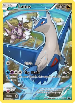 Latios — XY Black Star Promos #XY79, 2013. Illustrated by Naoki Saito.