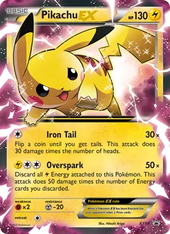 Pikachu EX — XY Black Star Promos #XY84, 2013. Illustrated by Hitoshi Ariga.