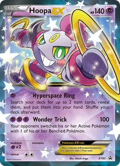 Hoopa EX — XY Black Star Promos #XY85, 2013. Illustrated by Hitoshi Ariga.