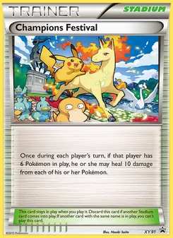 Champions Festival — XY Black Star Promos #XY91, 2013. Illustrated by Naoki Saito.
