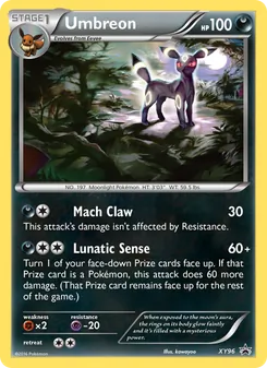 Umbreon — XY Black Star Promos #XY96, 2013. Illustrated by kawayoo.
