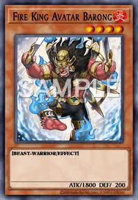 Fire King Avatar Barong, Yu-Gi-Oh! card, FIRE