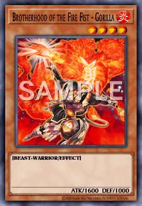 Brotherhood of the Fire Fist - Gorilla, Yu-Gi-Oh! card, FIRE