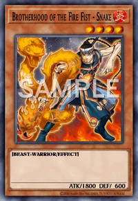 Brotherhood of the Fire Fist - Snake, Yu-Gi-Oh! card, FIRE