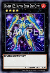 Number 105: Battlin' Boxer Star Cestus, Yu-Gi-Oh! card, FIRE