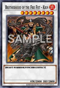 Brotherhood of the Fire Fist - Kirin, Yu-Gi-Oh! card, FIRE