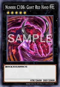 Number C106: Giant Red Hand, Yu-Gi-Oh! card, EARTH