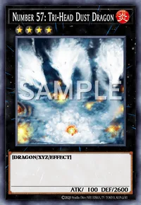Number 57: Tri-Head Dust Dragon, Yu-Gi-Oh! card, FIRE
