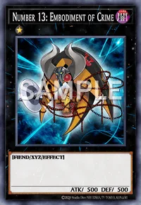 Number 13: Embodiment of Crime, Yu-Gi-Oh! card, DARK