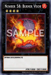 Number 58: Burner Visor, Yu-Gi-Oh! card, FIRE