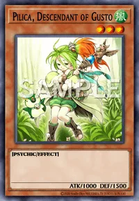 Pilica, Descendant of Gusto, Yu-Gi-Oh! card, WIND