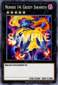 Number 14: Greedy Sarameya, Yu-Gi-Oh! card, DARK