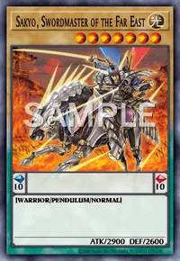 Sakyo, Swordmaster of the Far East, Yu-Gi-Oh! card, LIGHT