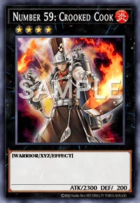Number 59: Crooked Cook, Yu-Gi-Oh! card, FIRE