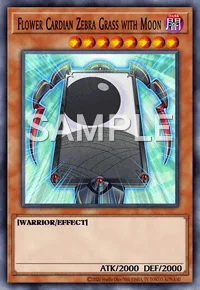 Flower Cardian Zebra Grass with Moon, Yu-Gi-Oh! card, DARK