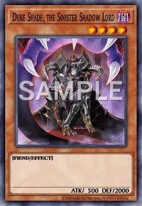 Duke Shade, the Sinister Shadow Lord, Yu-Gi-Oh! card, DARK