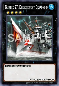 Number 27: Dreadnought Dreadnoid, Yu-Gi-Oh! card, WATER