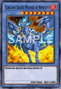 Cerulean Sacred Phoenix of Nephthys, Yu-Gi-Oh! card, FIRE