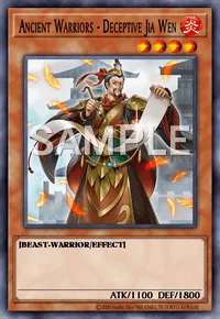 Ancient Warriors - Deceptive Jia Wen, Yu-Gi-Oh! card, FIRE