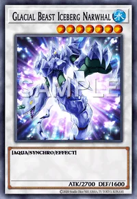 Glacial Beast Iceberg Narwhal, Yu-Gi-Oh! card, WATER