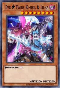 Evil★Twins Ki-sikil & Lil-la, Yu-Gi-Oh! card, DARK